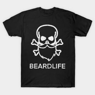 Skull and Beard Beardlife - White T-Shirt